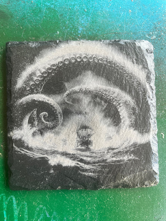 Pirate Coasters – 4×4 Slate Drink Coasters, Set of 4