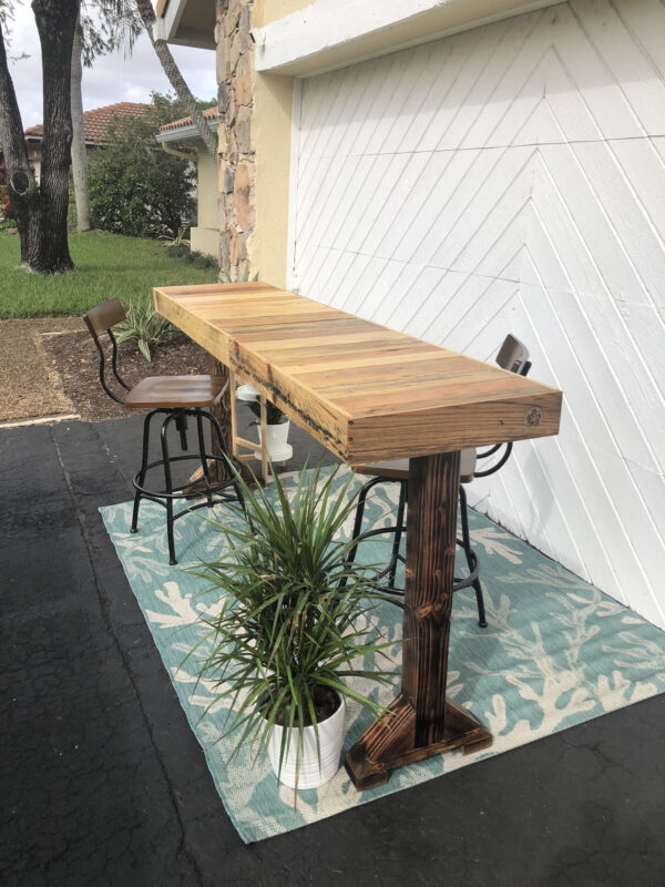 BluSkysUnlimited Rustic Coastal Bar Top Table